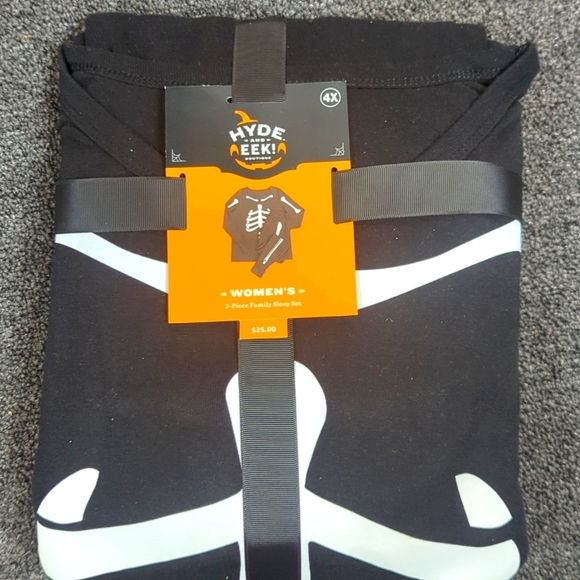 Hyde and Eek! Men's 2 Piece  Sleep Set. Black / White Skeleton Size 4X NWT - Picture 1 of 4